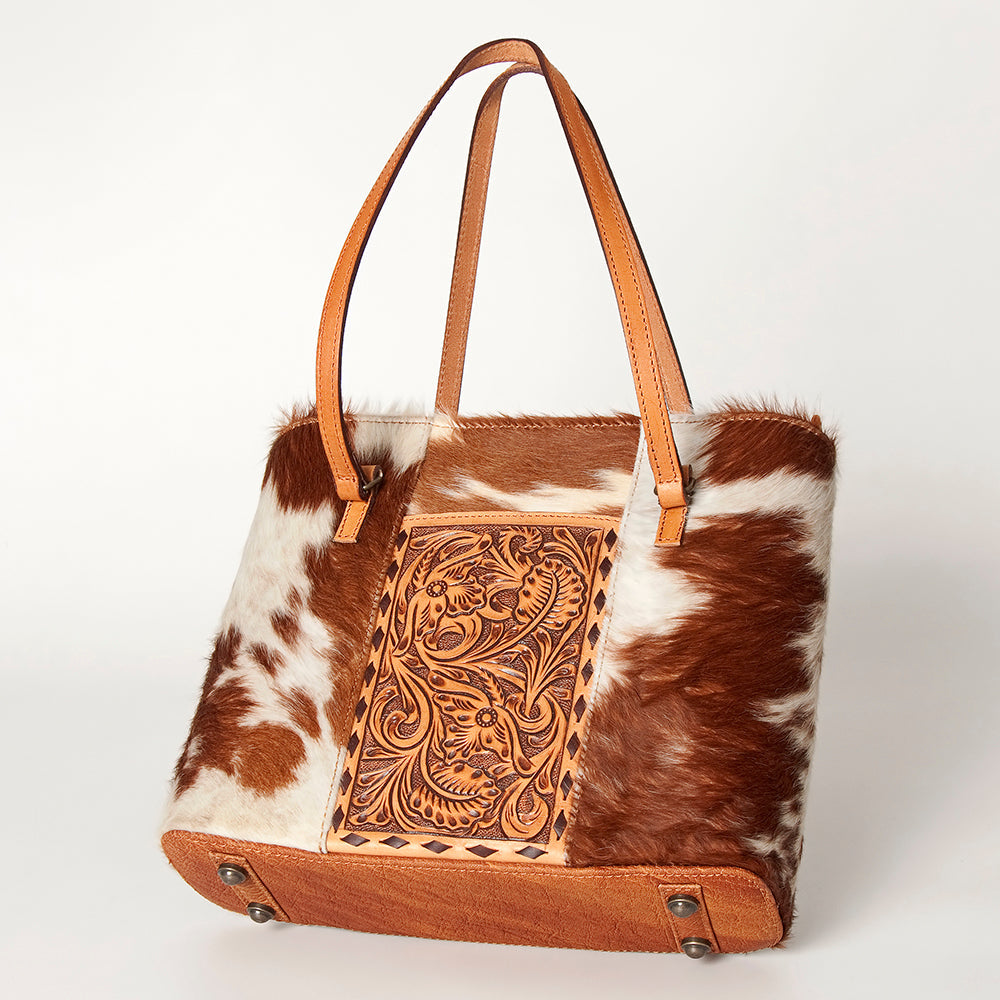 American Darling Tote Hand Tooled Hair-On Genuine Leather Western Women Bag Handbag Purse | Travel Bags College Casual