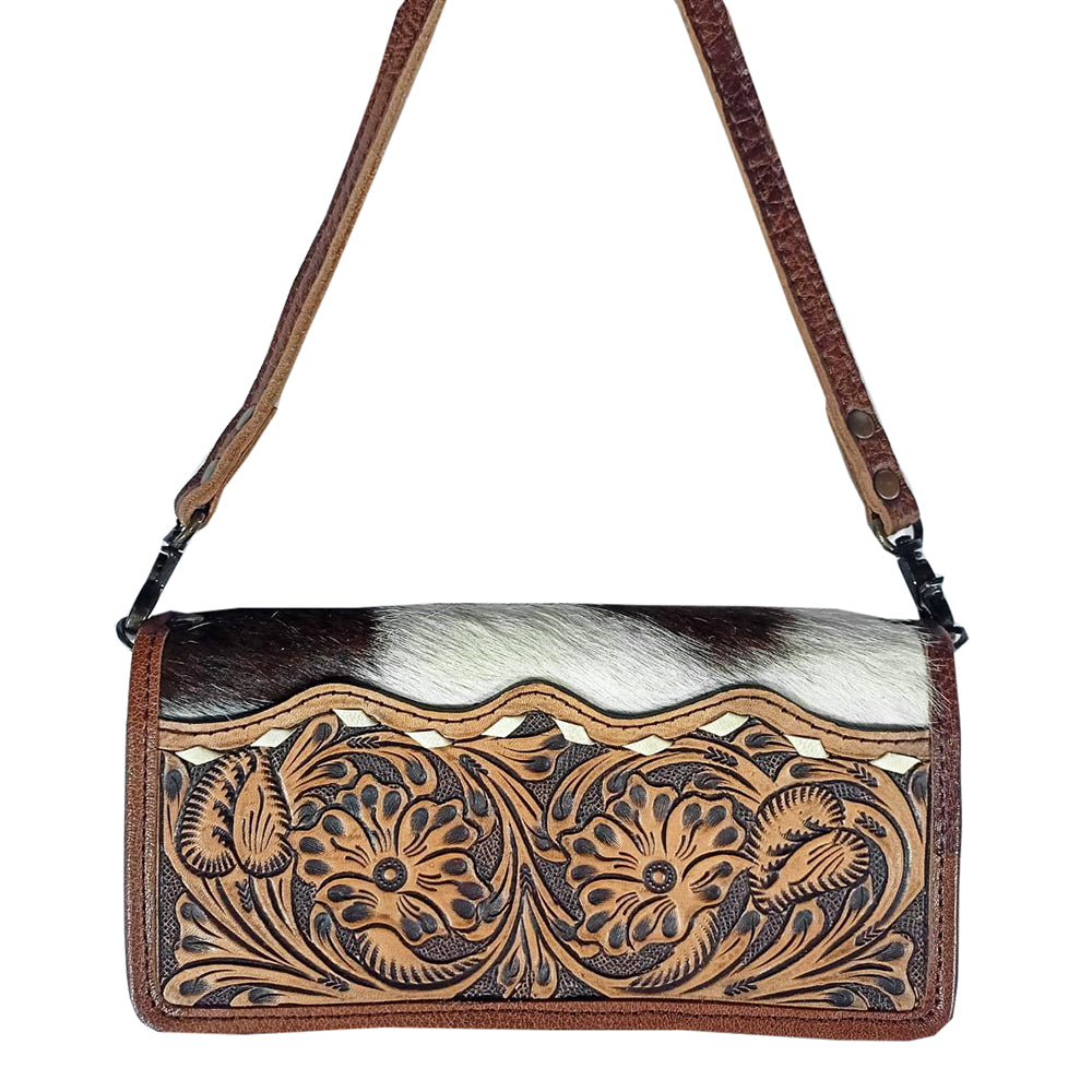 American Darling ADBG486A Wallet Hand Tooled Genuine Leather Women Bag Western Handbag Purse