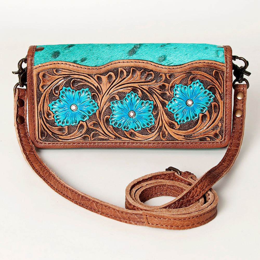 American Darling ADBG486A Wallet Hand Tooled Genuine Leather Women Bag Western Handbag Purse