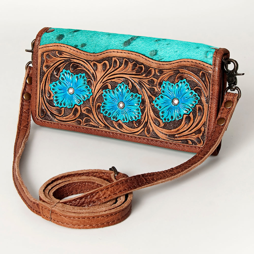 American Darling ADBG486A Wallet Hand Tooled Genuine Leather Women Bag Western Handbag Purse