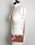 American Darling ADBG486A Wallet Hand Tooled Genuine Leather Women Bag Western Handbag Purse