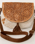 American Darling Messenger Hand Tooled Genuine Leather Women Bag Western Handbag Purse