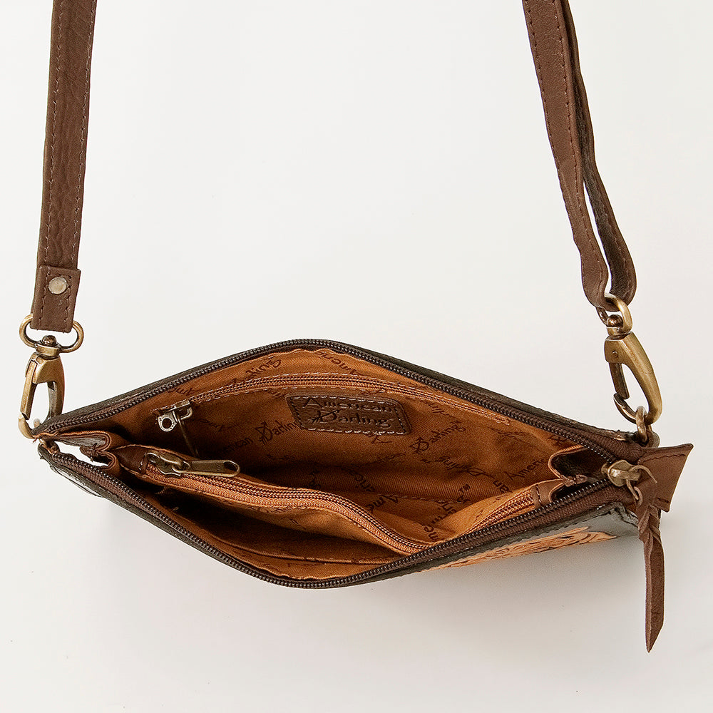 American Darling Small Crossbody Beautifully Hand Tooled Genuine