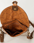 American Darling Messenger Hand Tooled Hair On Genuine Leather Women Bag Western Handbag Purse