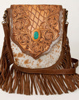 American Darling Large Crossbody Hand Tooled Genuine Leather women bag western handbag purse