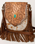 American Darling Large Crossbody Hand Tooled Genuine Leather women bag western handbag purse