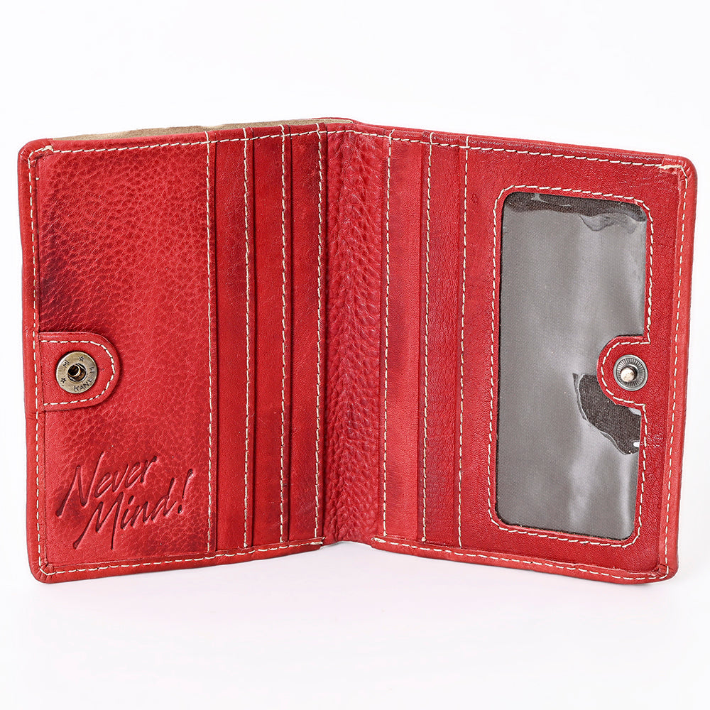 Never Mind Nmbgm128C Card-Holder Vintage Handmade Genuine Cowhide Leather Women Bag Western Handbag Purse