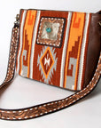 American Darling Messenger Saddle Blanket Genuine Leather Women Bag Western Handbag Purse