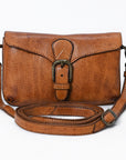 Spaghetti Western Swc201Tan Cross Body I Vintage Handmade Drum Dyed Genuine European Cowhide Leather Women Bag Western Handbag Purse