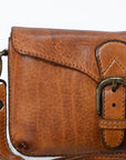 Spaghetti Western Swc201Tan Cross Body I Vintage Handmade Drum Dyed Genuine European Cowhide Leather Women Bag Western Handbag Purse