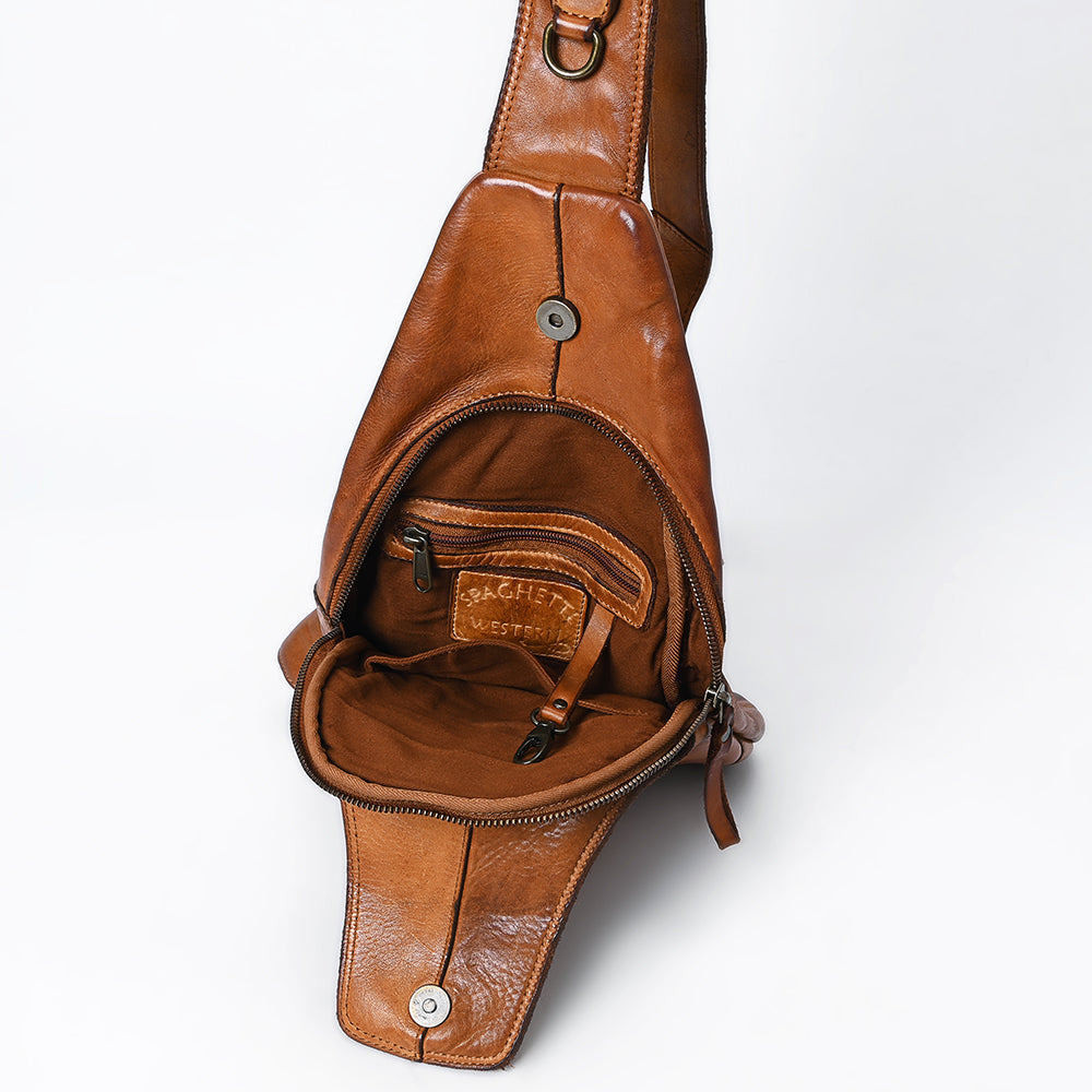 Full Grain Leather Sling Bag - SWC202 – Hilason