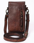 Spaghetti Western Swc204Brn Sling Vintage Handmade Drum Dyed Genuine European Cowhide Leather Women Bag Western Handbag Purse