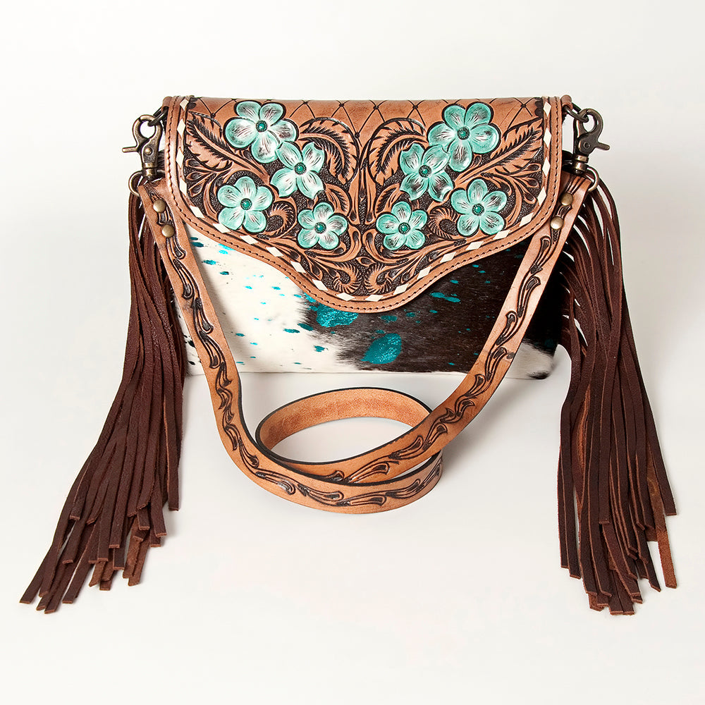 ADBG843C American Darling Hand Tooled Hair On Genuine Leather Women Bag Western Handbag Purse