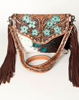 ADBG843C American Darling Hand Tooled Hair On Genuine Leather Women Bag Western Handbag Purse