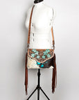 ADBG843C American Darling Hand Tooled Hair On Genuine Leather Women Bag Western Handbag Purse