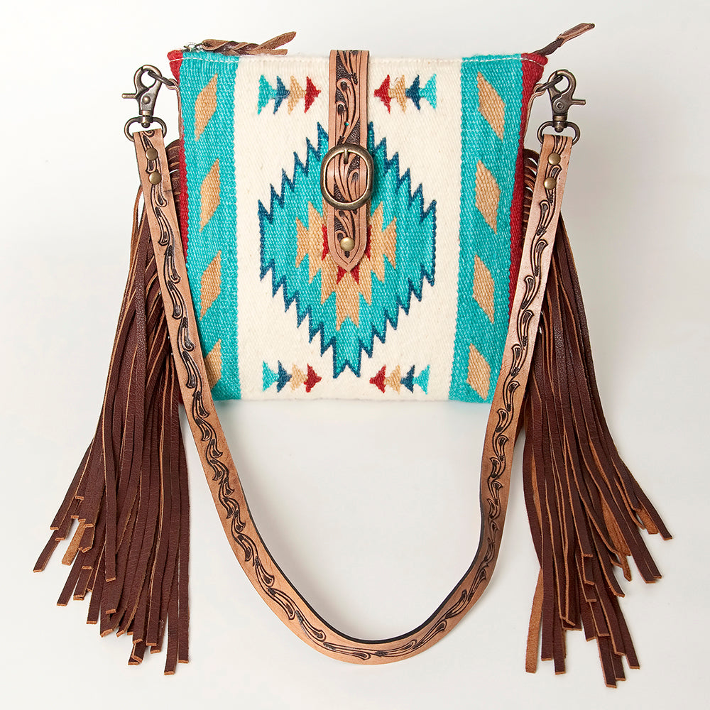 American Darling Hand Tooled Saddle Blanket Genuine Leather Women Bag Western Handbag Purse