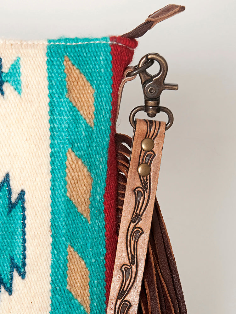 American Darling Hand Tooled Saddle Blanket Genuine Leather Women Bag Western Handbag Purse