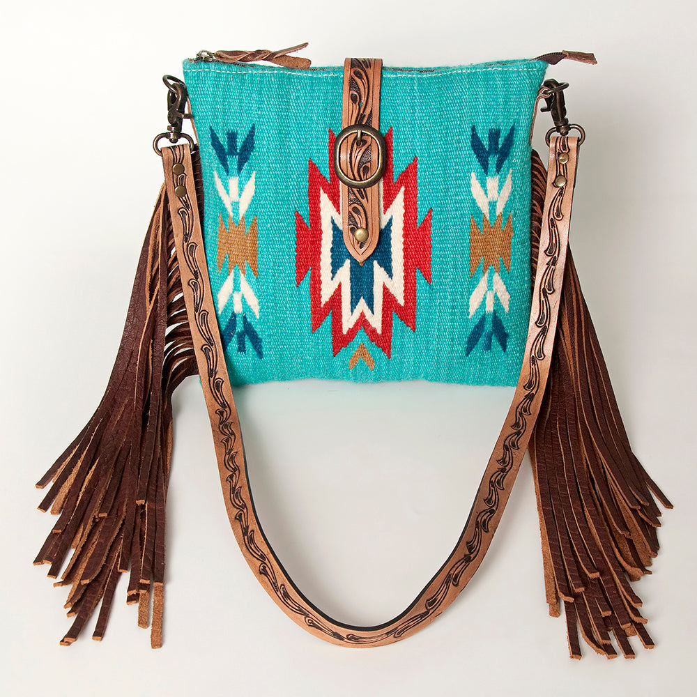 American Darling Hand Tooled Saddle Blanket Genuine Leather Women Bag Western Handbag Purse