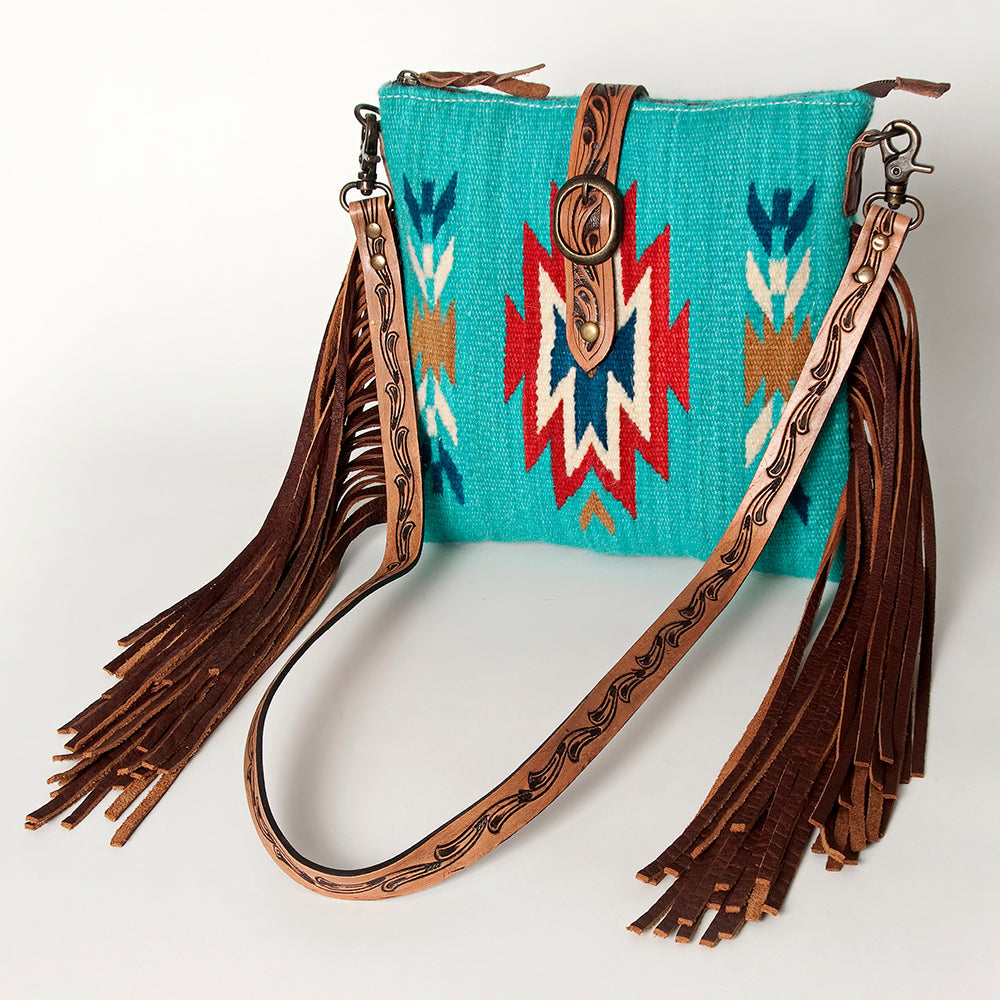 American Darling Hand Tooled Saddle Blanket Genuine Leather Women Bag Western Handbag Purse