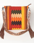 American Darling Saddle Blanket Genuine Leather Women Bag Western Handbag Purse