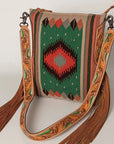 American Darling Saddle Blanket Genuine Leather Women Bag Western Handbag Purse