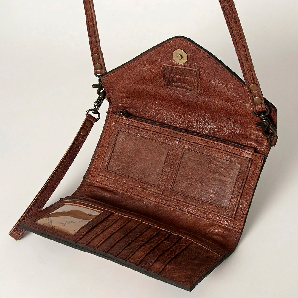 American Darling Hand Tooled Saddle Blanket Genuine Leather Women Bag Western Handbag Purse