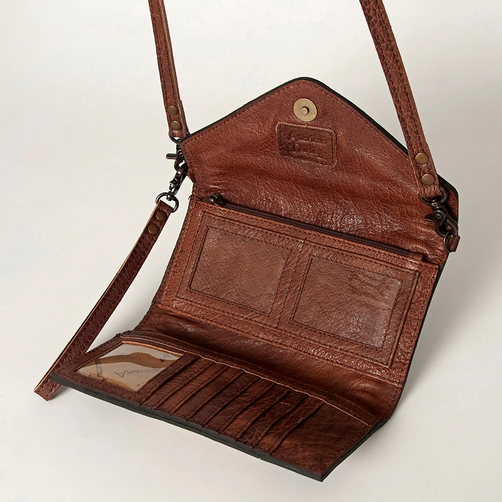 American Darling Hand Tooled Saddle Blanket Genuine Leather Women Bag Western Handbag Purse