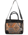 OHLAY KB322 TOTE Upcycled Canvas Hair-on Genuine Leather women bag western handbag purse