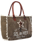 OHLAY KB333 TOTE Upcycled Canvas Genuine Leather women bag western handbag purse
