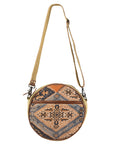 OHLAY KB329 Canteen Upcycled Canvas Genuine Leather women bag western handbag purse