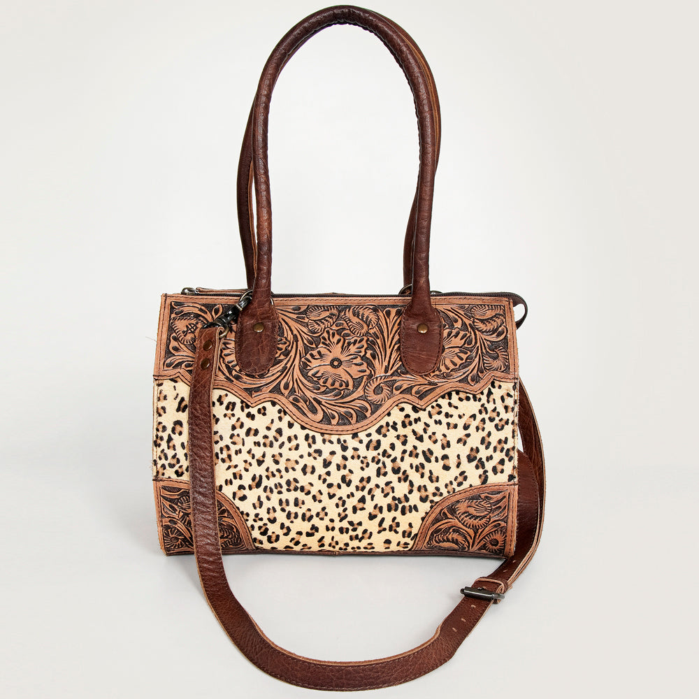 American Darling ADBG907 Tote Hand Tooled Hair-On Genuine Leather Women Bag Western Handbag Purse
