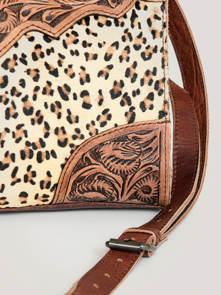 American Darling ADBG907 Tote Hand Tooled Hair-On Genuine Leather Women Bag Western Handbag Purse