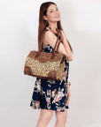 American Darling ADBG907 Tote Hand Tooled Hair-On Genuine Leather Women Bag Western Handbag Purse
