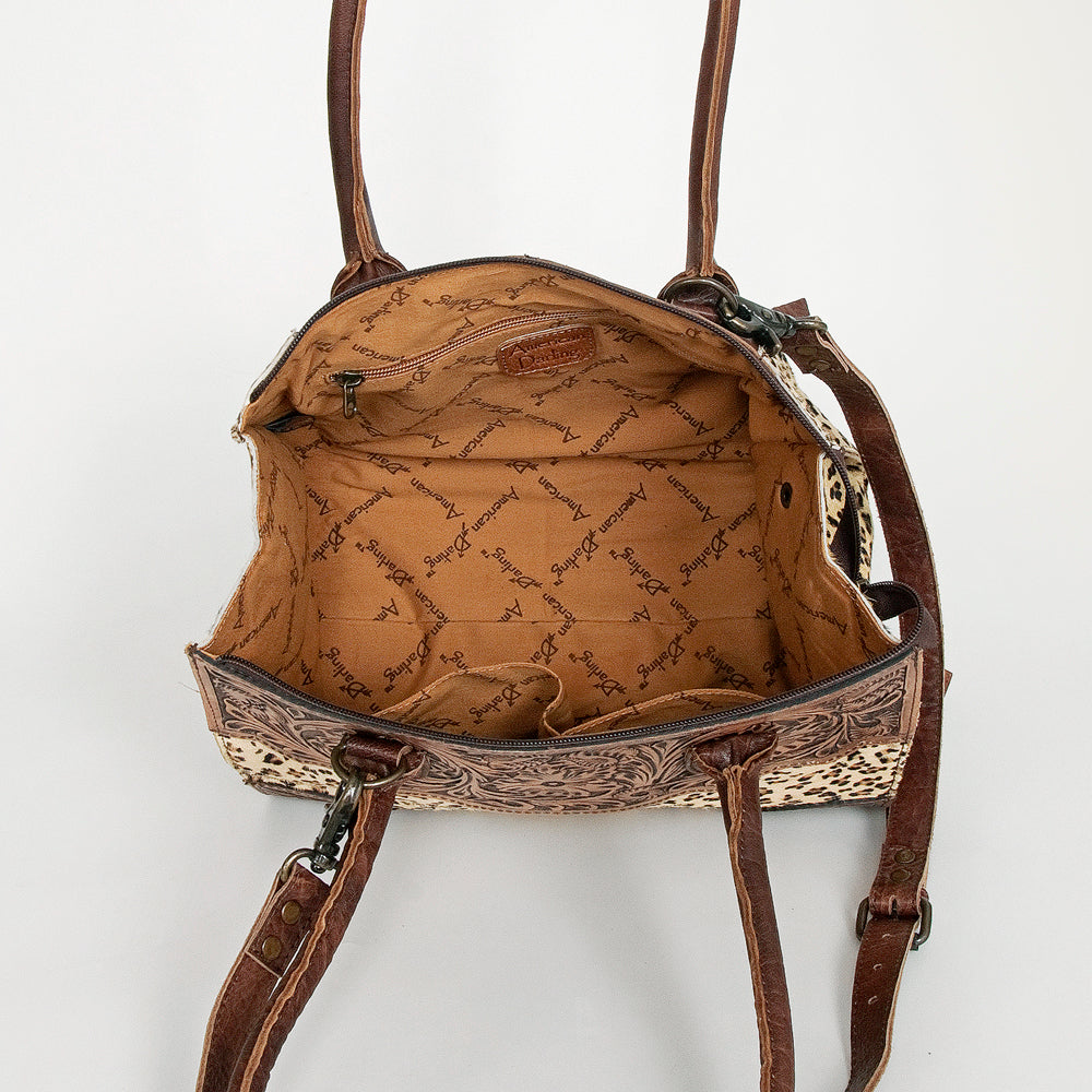 American Darling ADBG907 Tote Hand Tooled Hair-On Genuine Leather Women Bag Western Handbag Purse