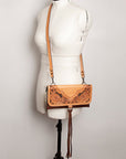 American Darling ADBG908 Small Crossbody Hand Tooled Genuine Leather Women Bag Western Handbag Purse
