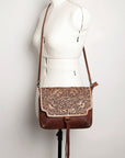 American Darling ADBG909 Clutch Hand Tooled Genuine Leather Women Bag Western Handbag Purse