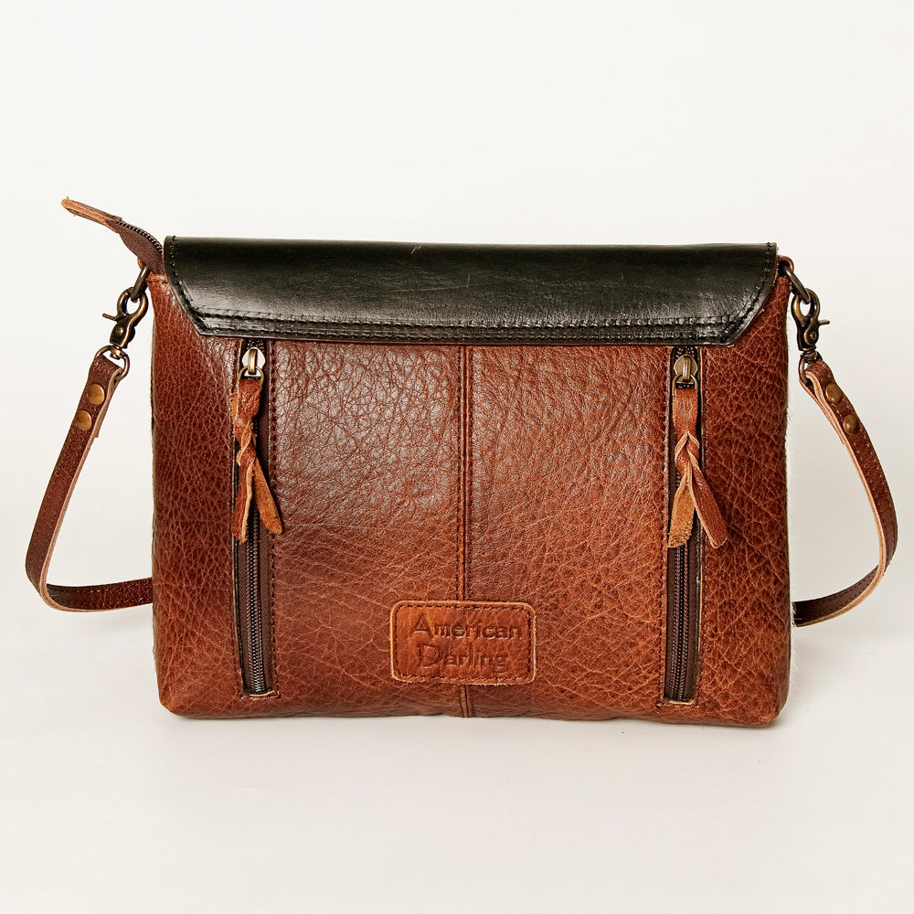 American Darling ADBG910 Clutch Hand Tooled Hair-On Genuine Leather Women Bag Western Handbag Purse