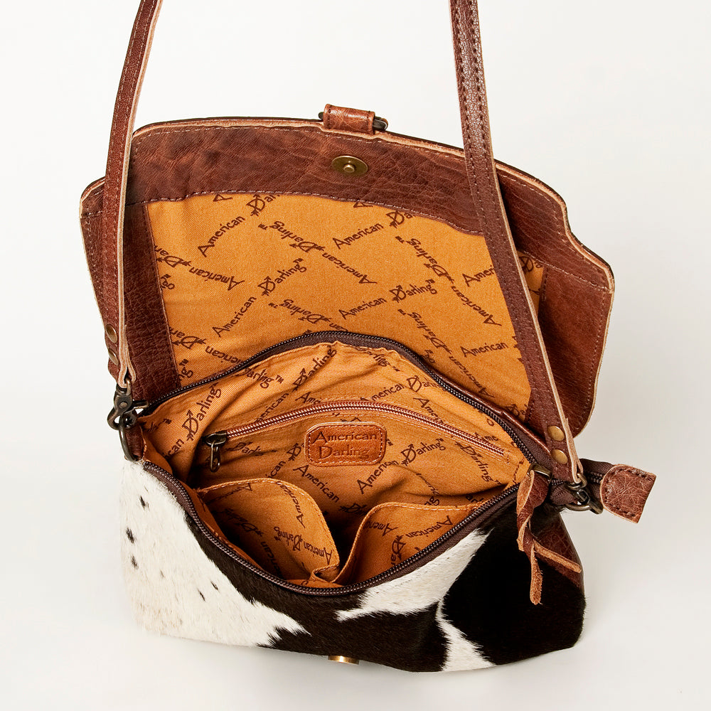 American Darling ADBG910 Clutch Hand Tooled Hair-On Genuine Leather Women Bag Western Handbag Purse