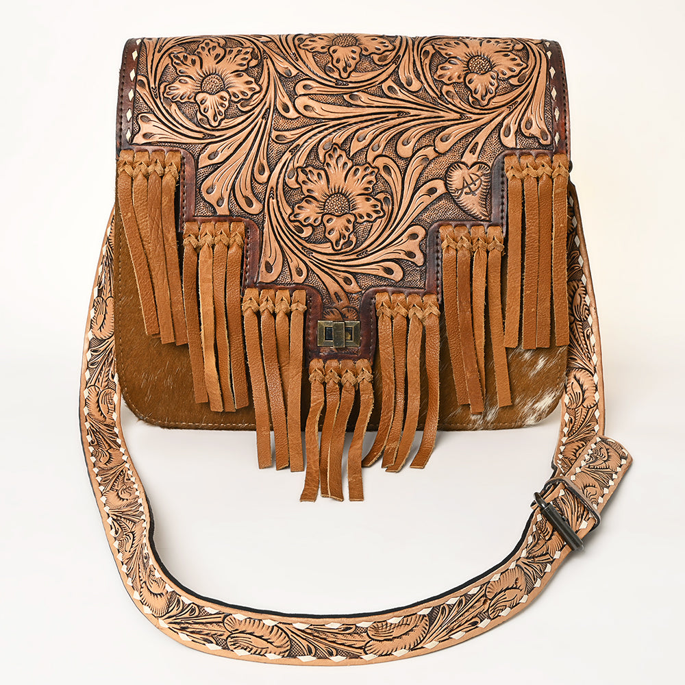American Darling ADBG926 Messenger Hand Tooled Genuine Leather Women Bag Western Handbag Purse
