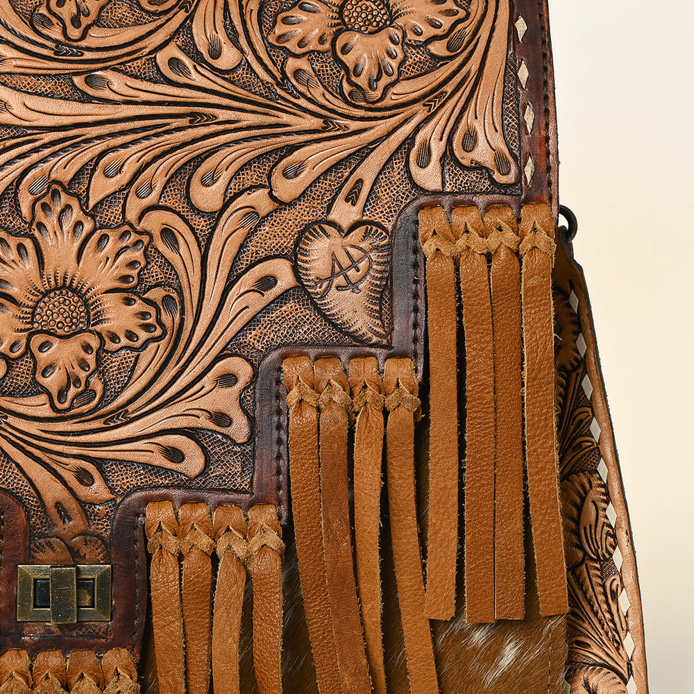 American Darling ADBG926 Messenger Hand Tooled Genuine Leather Women Bag Western Handbag Purse