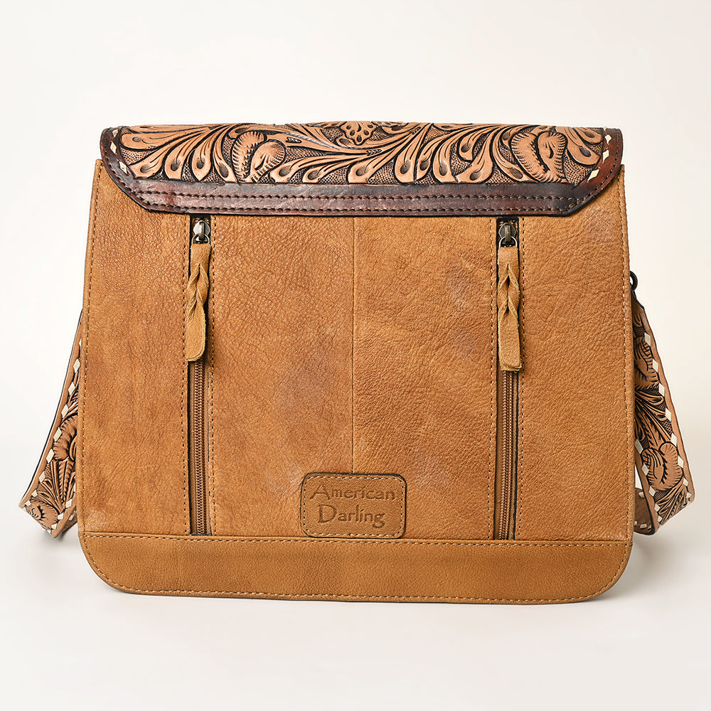 American Darling ADBG926 Messenger Hand Tooled Genuine Leather Women Bag Western Handbag Purse