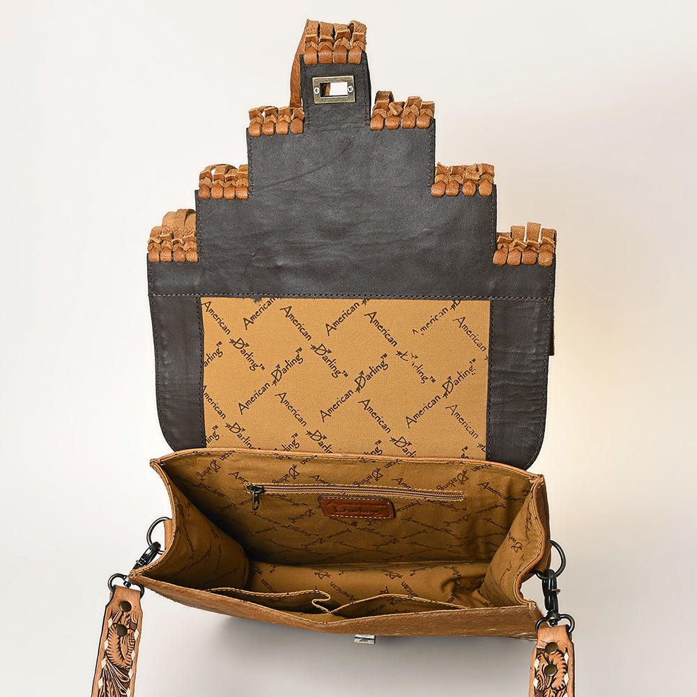 American Darling ADBG926 Messenger Hand Tooled Genuine Leather Women Bag Western Handbag Purse