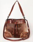 American Darling Bucket Hair on Genuine Leather Western Women Bag Handbag Purse | Travel Bags College Casual