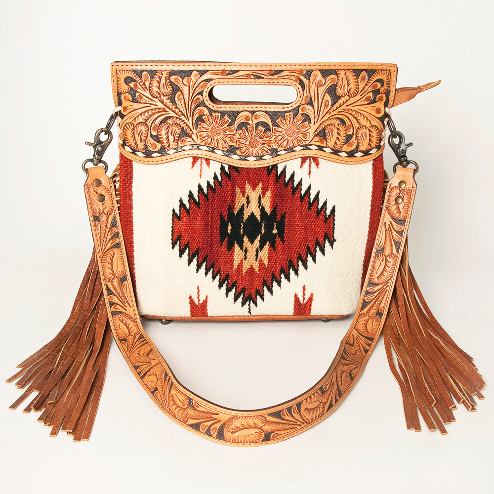 American Darling Clutch Hand Tooled Hair On Genuine Leather Women Bag Western Handbag Purse