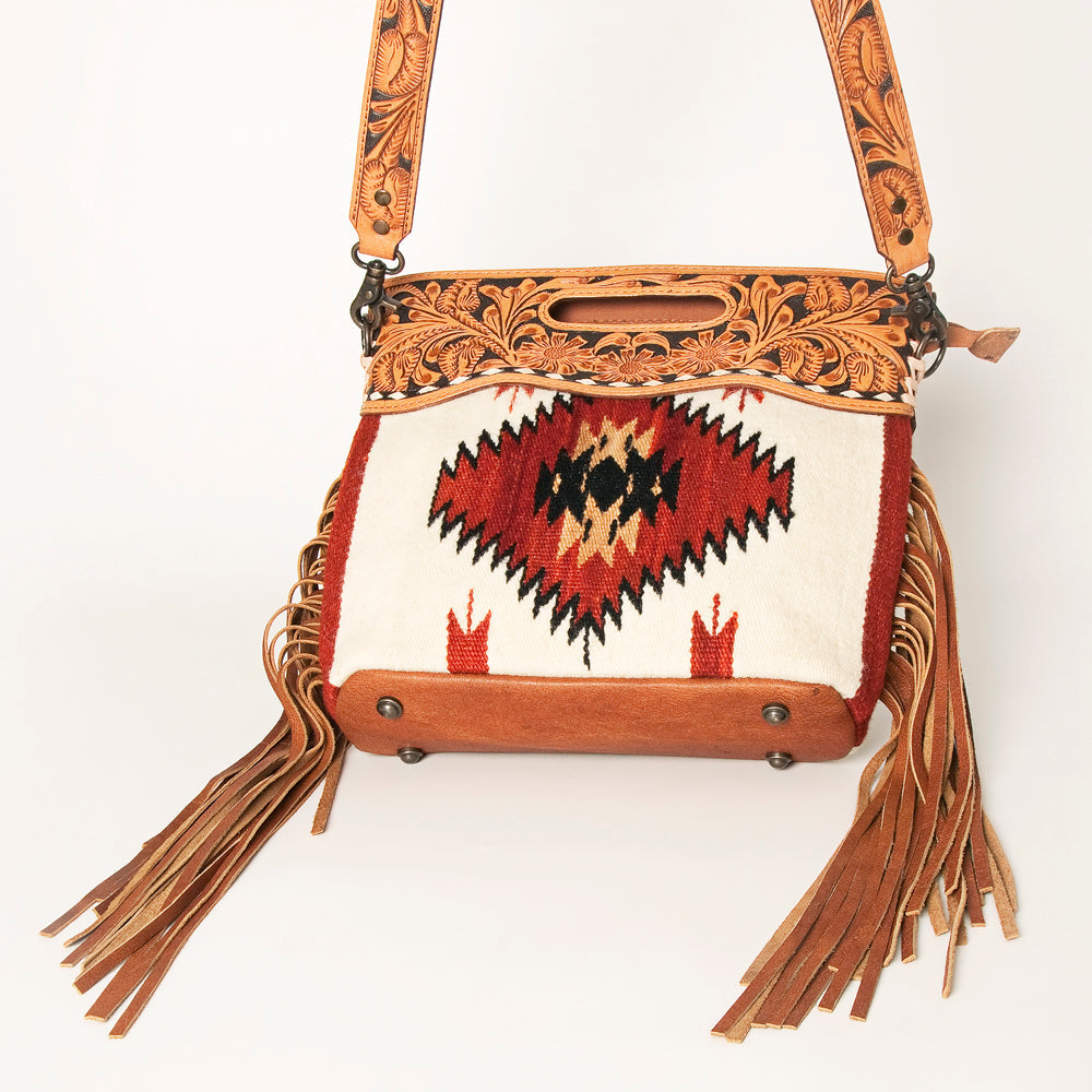 American Darling Clutch Hand Tooled Hair On Genuine Leather Women Bag Western Handbag Purse