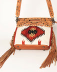 American Darling Clutch Hand Tooled Hair On Genuine Leather Women Bag Western Handbag Purse