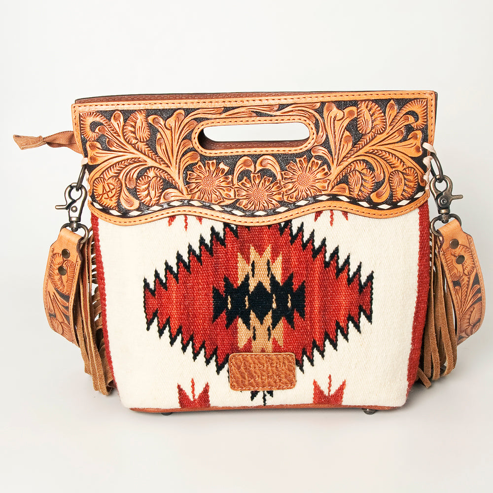 American Darling Clutch Hand Tooled Hair On Genuine Leather Women Bag Western Handbag Purse