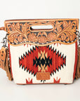 American Darling Clutch Hand Tooled Hair On Genuine Leather Women Bag Western Handbag Purse