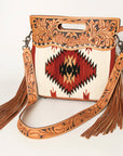 American Darling Clutch Hand Tooled Hair On Genuine Leather Women Bag Western Handbag Purse