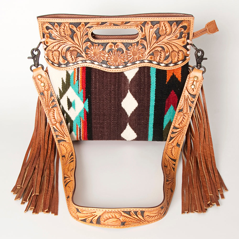 American Darling Clutch Hand Tooled Hair On Genuine Leather Women Bag Western Handbag Purse